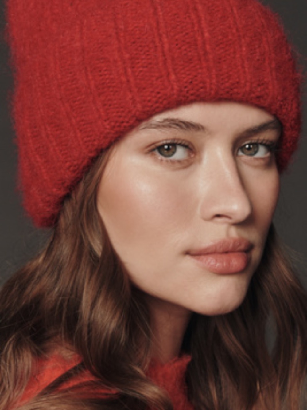 Anthropologie Juniper Ribbed Beanie Cozy Pinkish Red Beanie